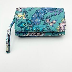 Vera Bradley Teal Floral Women's Wristlet